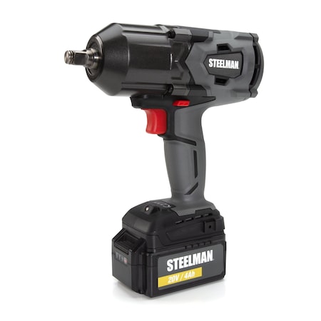 Steelman 20V Cordless 1/2-Inch Drive Brushless Impact Wrench and Battery Kit 60863
